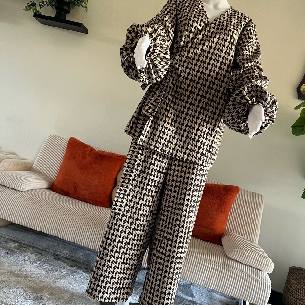 Houndstooth Women's Pants & Jumpsuit Set